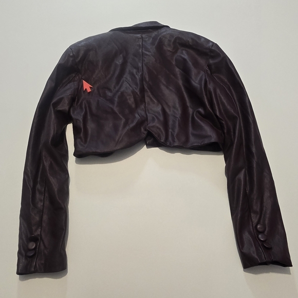 ASHLEY PARK Voila Vegan Leather Blazer Purple vegan leatherLong sleeves Collar - Picture 11 of 12